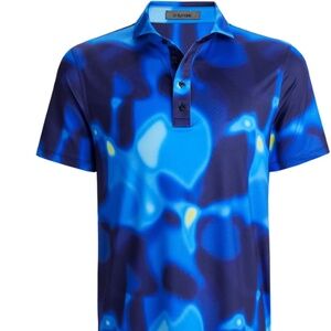 G/Fore Men's Medium Bokeh Blur Tech Jersey Polo MSRP $130